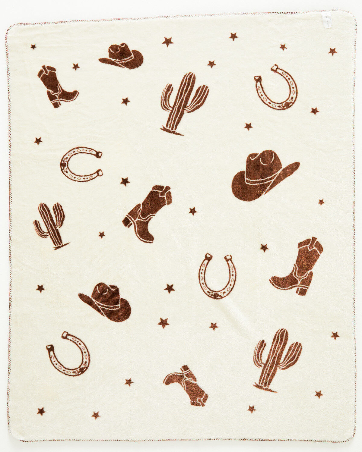 Image #3 - Boot Barn Cimarron Western Icon Fleece Blanket, Brown, hi-res