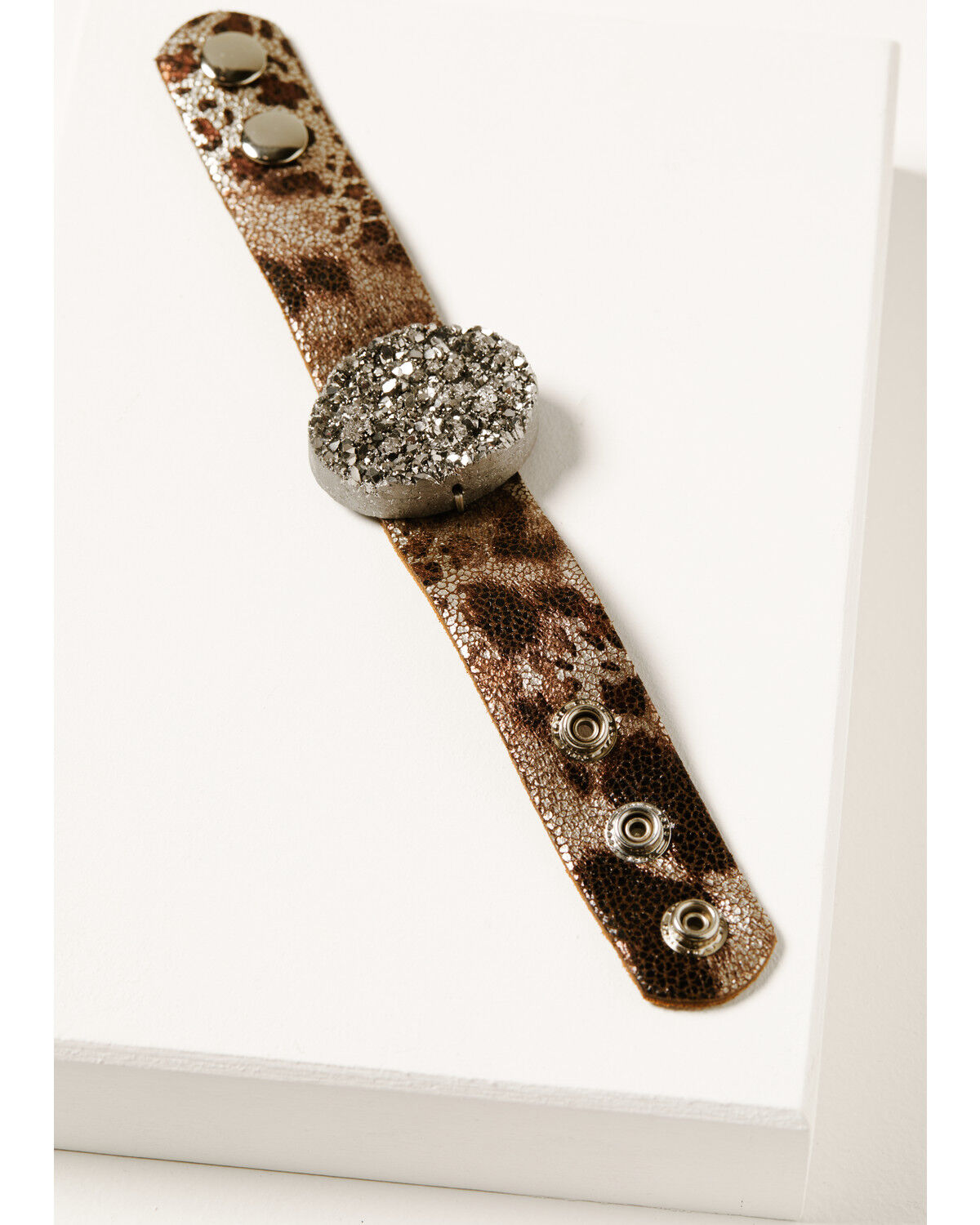 Image #1 - Shyanne Women's Champagne Chateau Leather Bracelet, Silver, hi-res