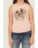 Image #2 - Shyanne Girls' Horseshoe Graphic Bow Tank Top, Pink, hi-res