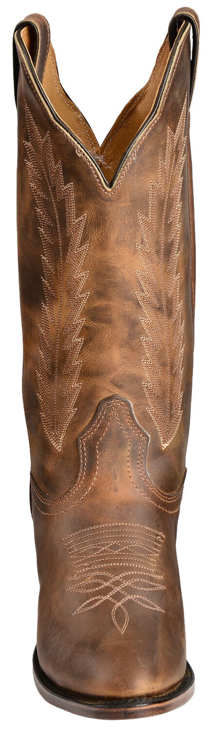 Image #4 - Boulet Fancy Stitched Cowgirl Boots - Medium Toe, Golden, hi-res