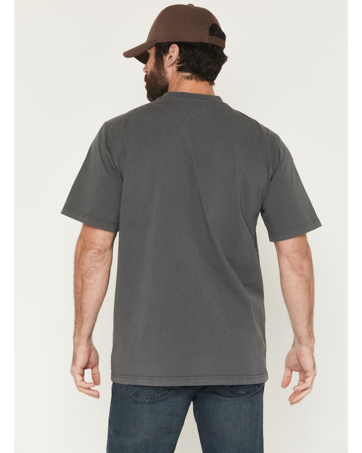 Image #4 - Hawx Men's Forge Solid Short Sleeve Pocket Work Shirt, Charcoal, hi-res
