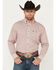 Image #1 - George Strait by Wrangler Men's Geo Print Long Sleeve Button-Down Western Shirt, Red, hi-res