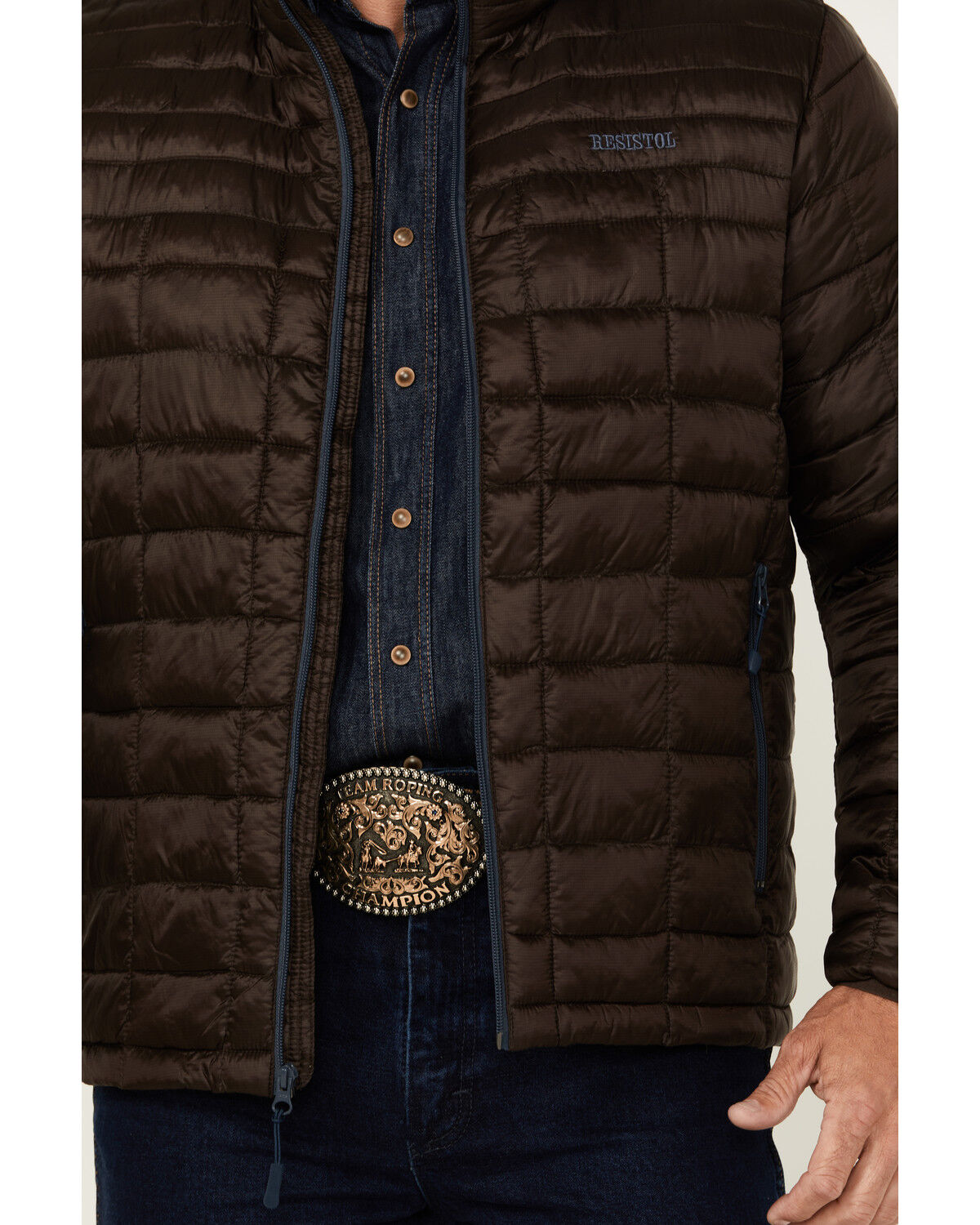 Image #3 - Resistol Men's Solid Brown Cold Bloq Zip-Front Insulated Jacket, Brown, hi-res
