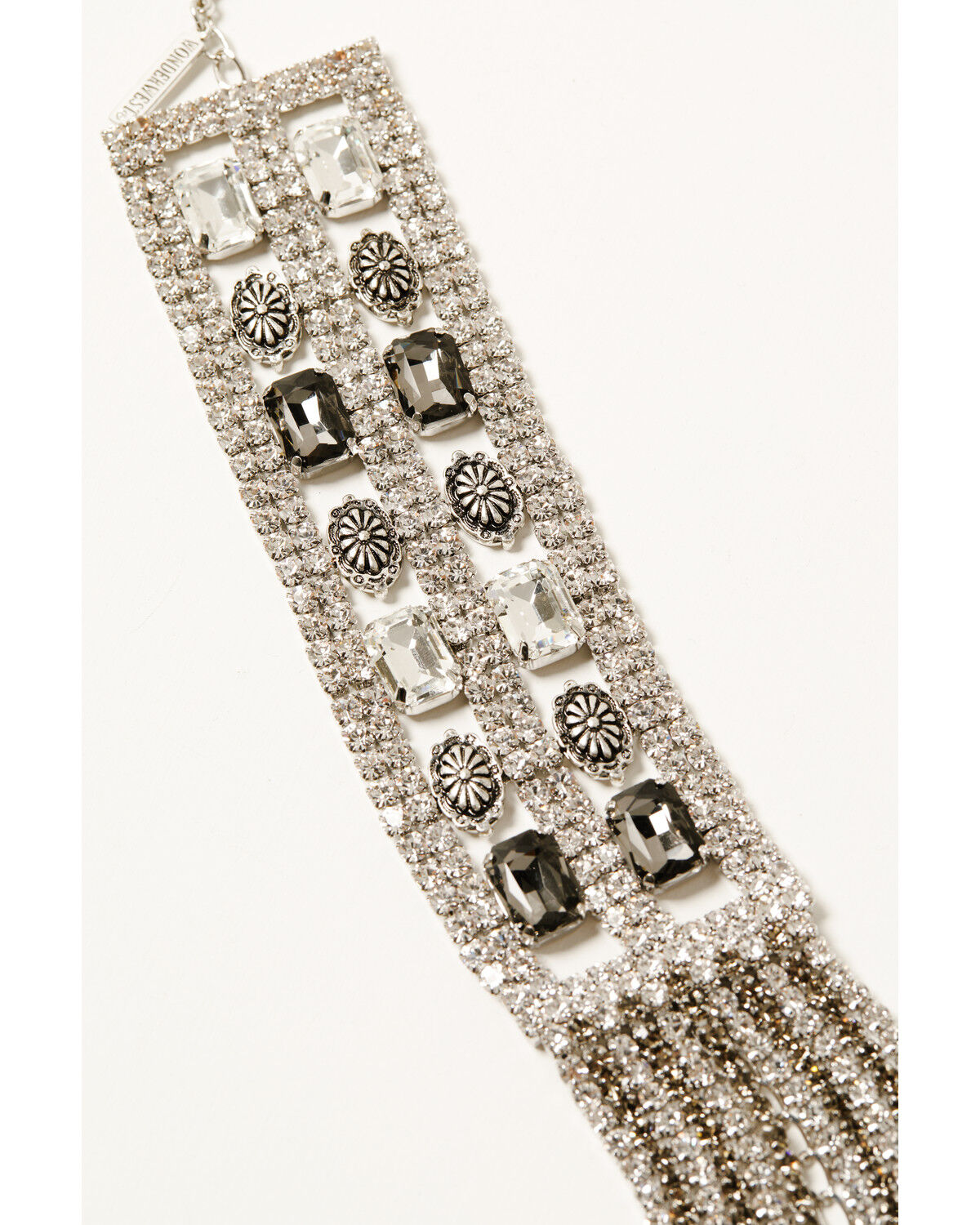 Image #3 - Wonderwest Women's Faith Fringe Rhinestone Bracelet, Silver, hi-res
