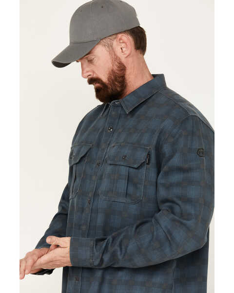 Image #2 - Hawx Men's FR Plaid Print Long Sleeve Button-Down Work Shirt , Slate, hi-res