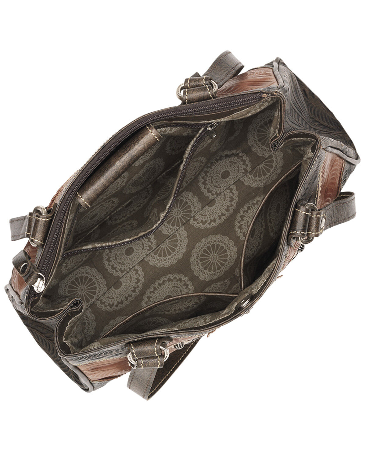 Image #3 - American West Women's Desert Wildflower Tote, Brown, hi-res