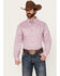Image #1 - George Strait by Wrangler Men's Solid Long Sleeve Button-Down Stretch Western Shirt, Lavender, hi-res