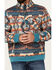 Image #3 - Rock & Roll Denim Men's Southwestern Print Jacquard Bomber Jacket, Teal, hi-res