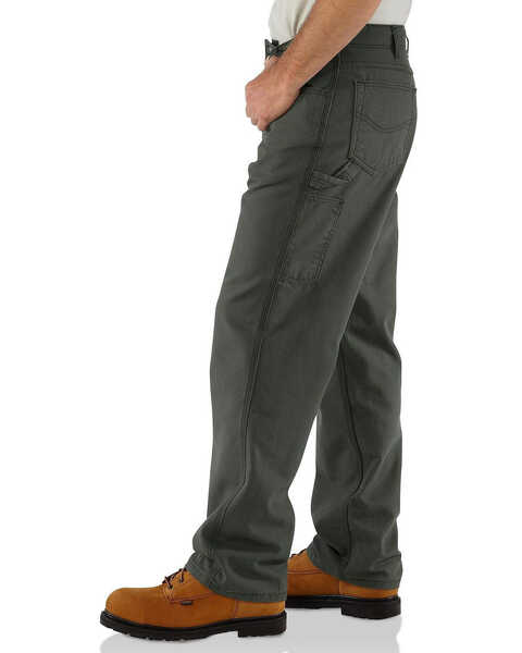 Image #4 - Carhartt Men's FR Canvas Work Pants - Big & Tall, Olive, hi-res