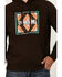 Image #3 - Rock & Roll Denim Men's Southwestern Print Logo Hooded Sweatshirt, Dark Brown, hi-res