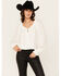 Image #1 - Wild Moss Women's Lace Detail Peasant Top, White, hi-res