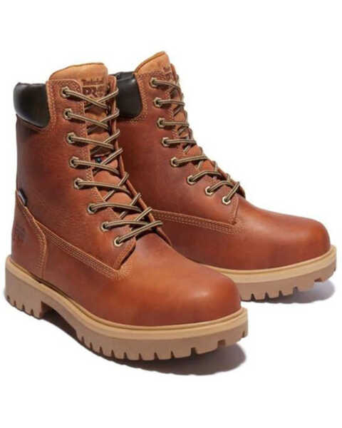 Timberland PRO Men's Direct Attach Marigold Nutbuck 8" Waterproof Work Boots - Round Toe , Brown, hi-res