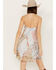 Wild Moss Women's Patchwork Print Short Slip Dress, Ivory, hi-res