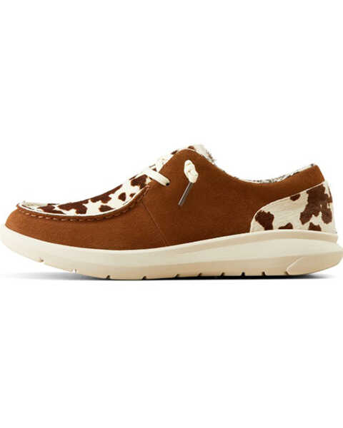 Image #2 - Ariat Women's Hilo Suede and Hairon Casual Shoes - Moc Toe , Brown, hi-res