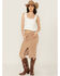 Image #1 - Shyanne Women's Corduroy Midi Skirt, Beige, hi-res