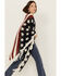 Image #2 - Shyanne Women's Americana Fringe Crochet Shawl, Red/white/blue, hi-res