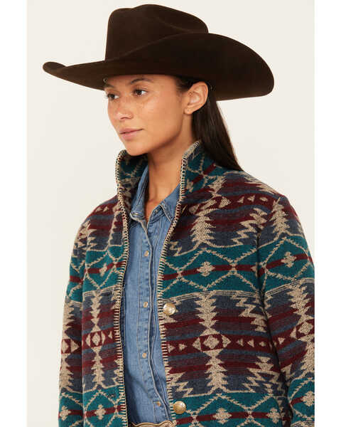 Image #2 - Outback Trading Co Women's Southwestern Print Moree Jacket , Burgundy, hi-res