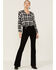 Image #4 - Wild Moss Women's Long Sleeve Tie Neck Peasant Blouse, Black, hi-res