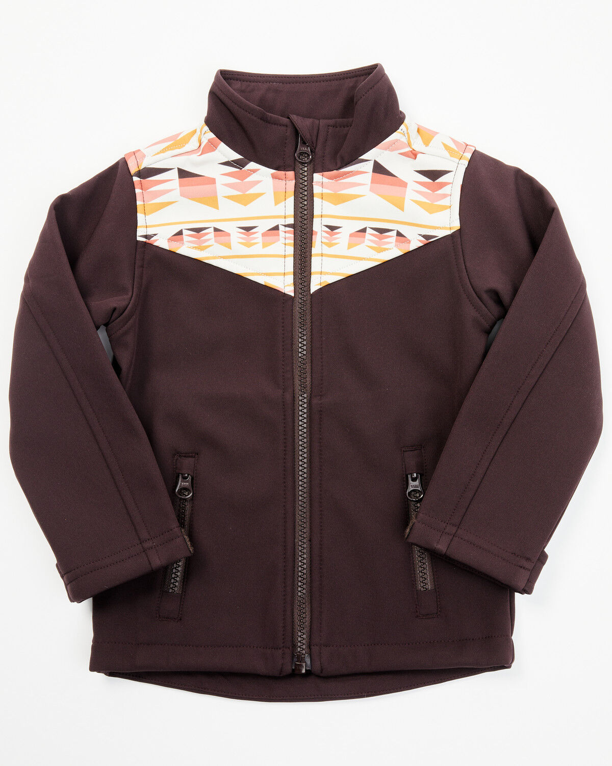 Image #1 - Shyanne Toddler Girls' Southwestern Print Softshell Jacket, Chocolate, hi-res