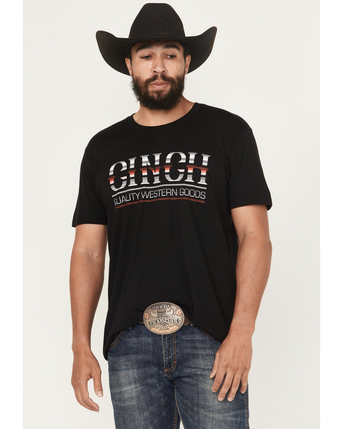 Cinch Men's Quality Western Goods Short Sleeve Graphic T-Shirt, Black, hi-res