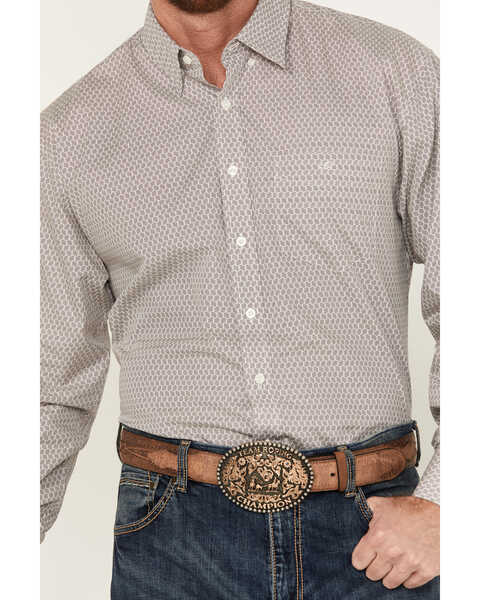 Image #3 - Resistol Men's Wyatt Octagon Long Sleeve Button-Down Shirt, Black, hi-res