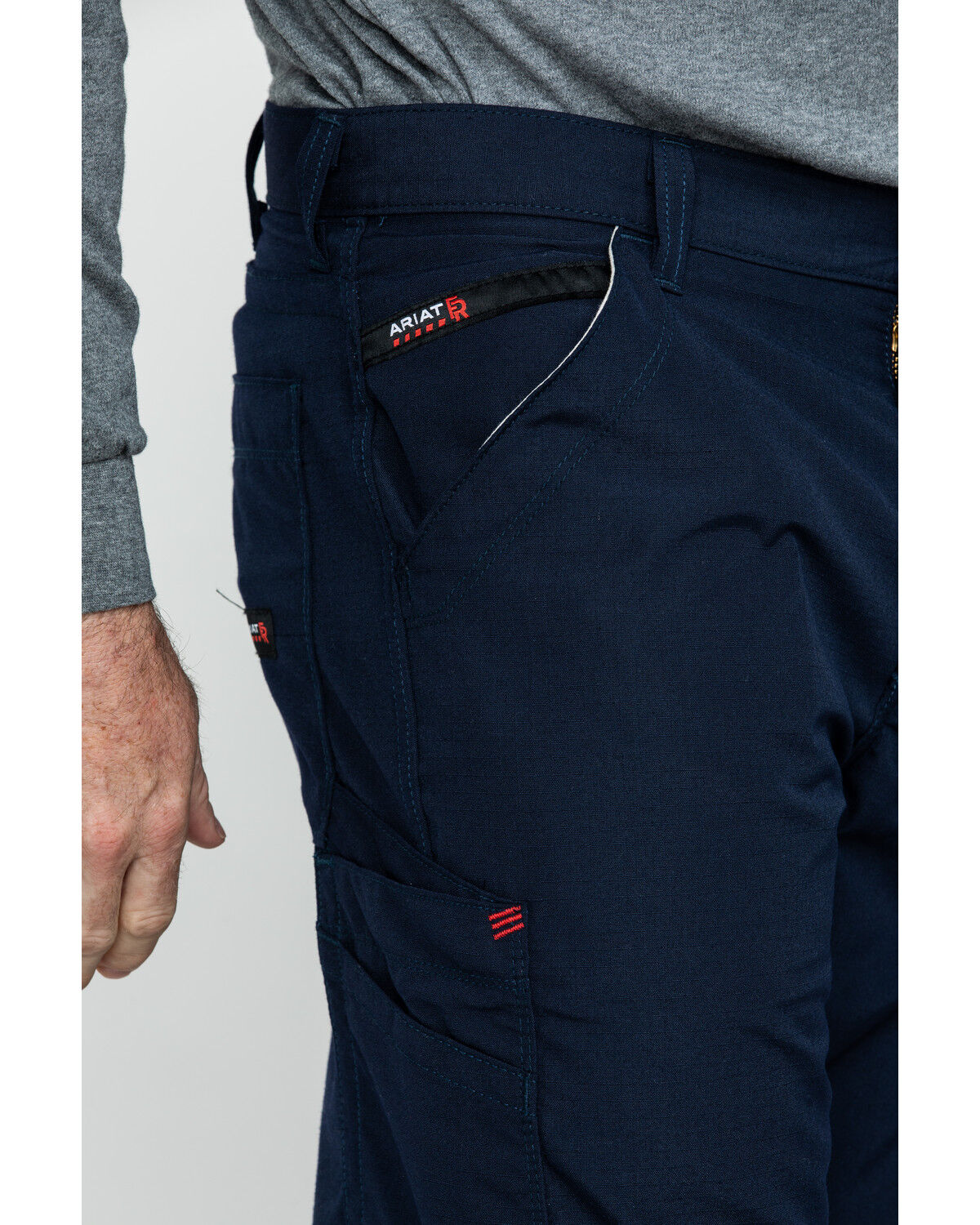 Image #5 - Ariat Men's FR M4 Duralight Ripstop Work Pants, Navy, hi-res