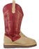 Image #2 - Superlamb Women's Cowgirl All Suede Leather Pull On Casual Boot - Round Toe, Chilli, hi-res