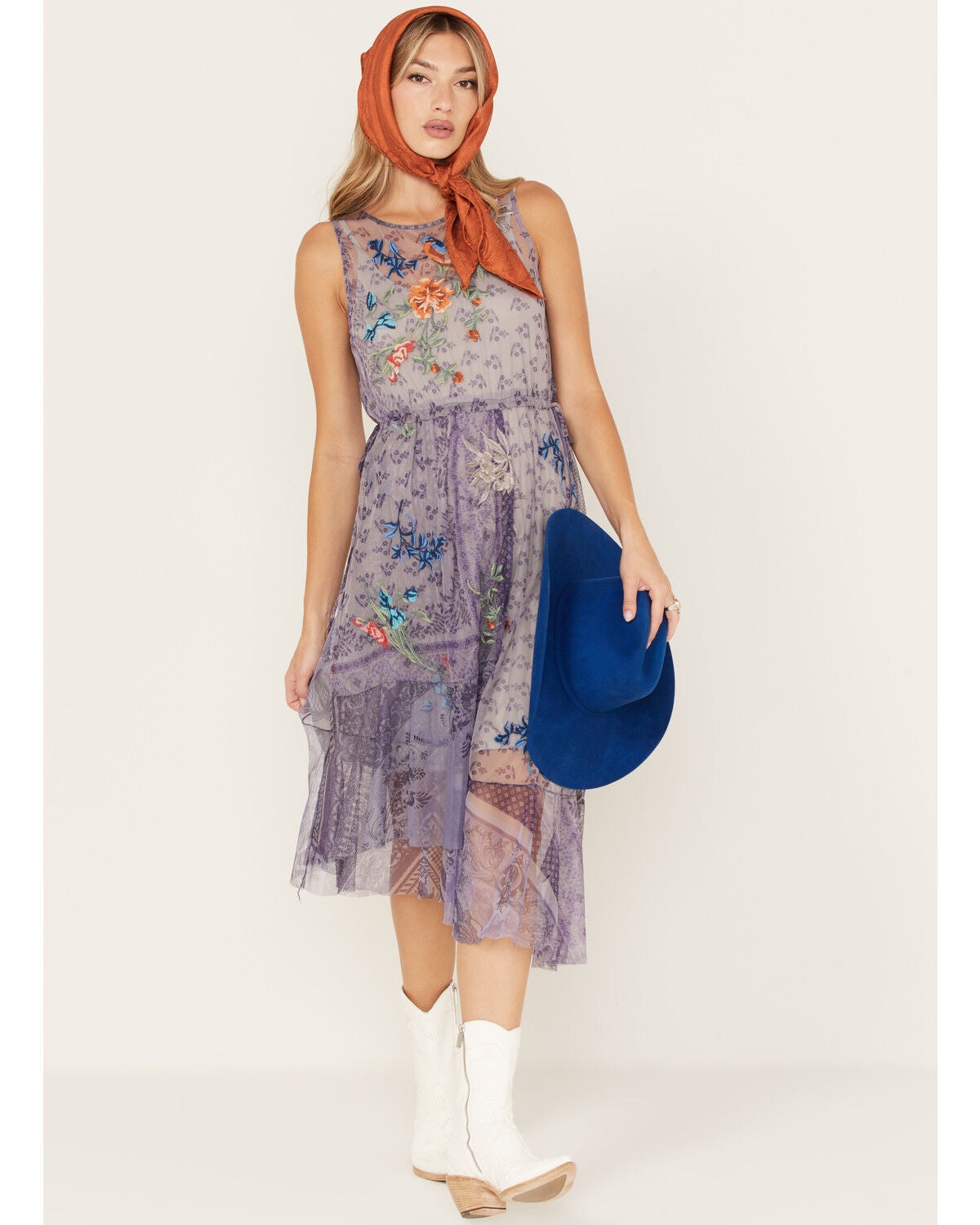 Johnny Was Women's Silvana Mesh Midi Dress, No Color, hi-res