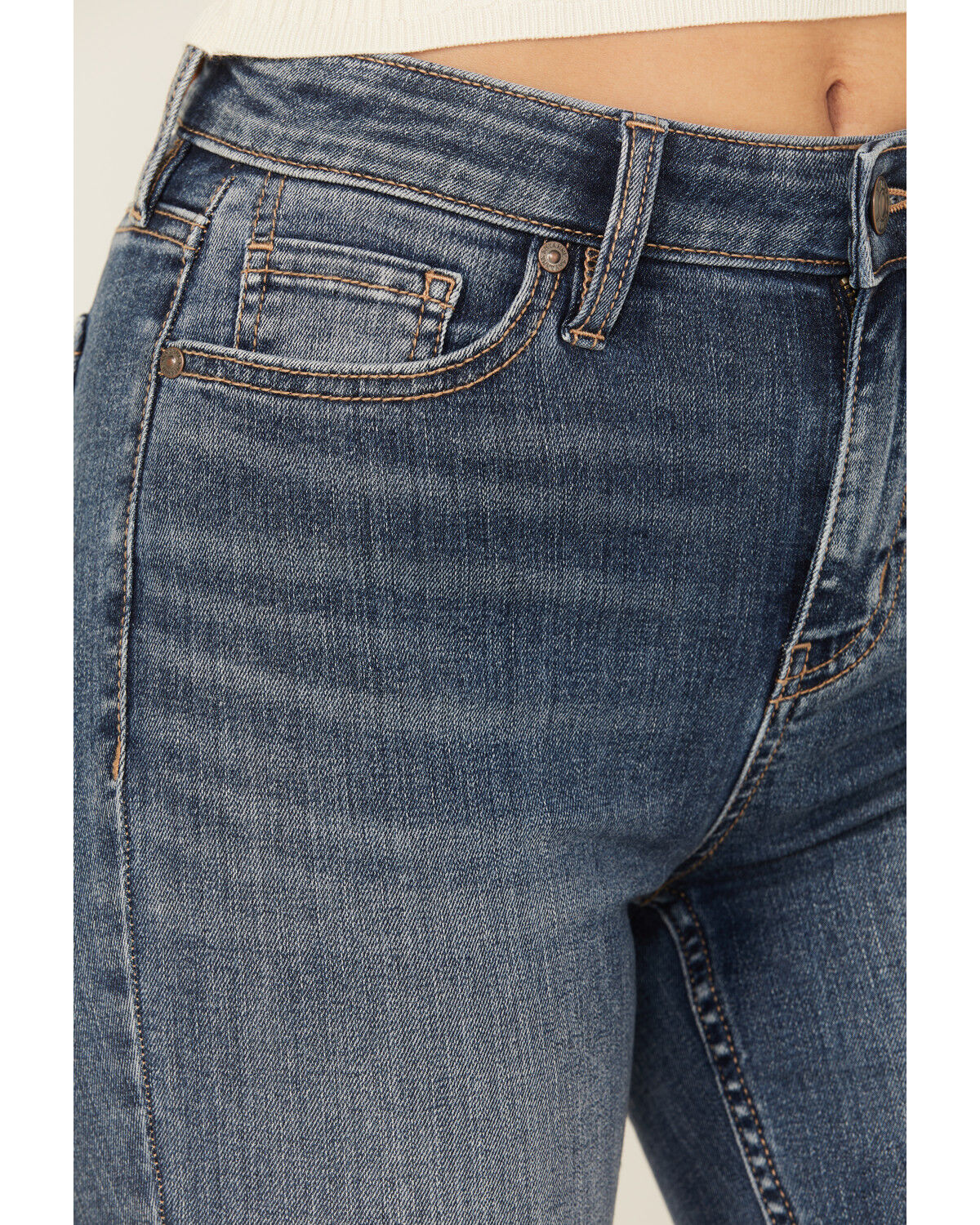 Image #2 - Shyanne Women's Celeste Medium Wash High Rise Bootcut Stretch Denim Jeans, Medium Wash, hi-res