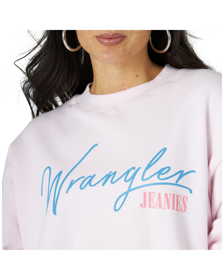 Wrangler Modern Women's Pink Jeanies High Rib Retro Sweatshirt, Pink, hi-res
