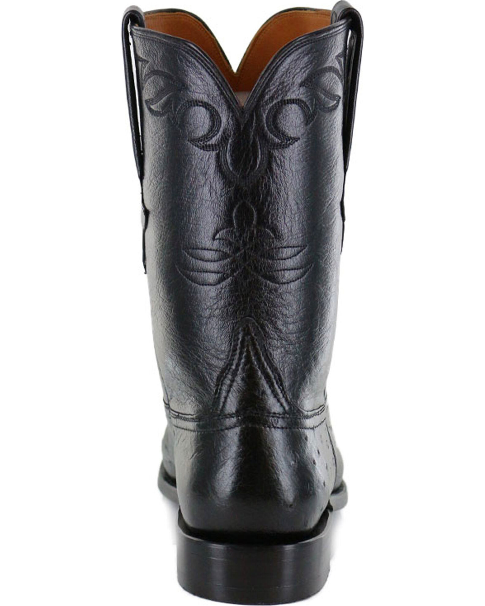 Lucchese Men s Handmade Ward Smooth Ostrich Roper Boots Round Toe Sheplers