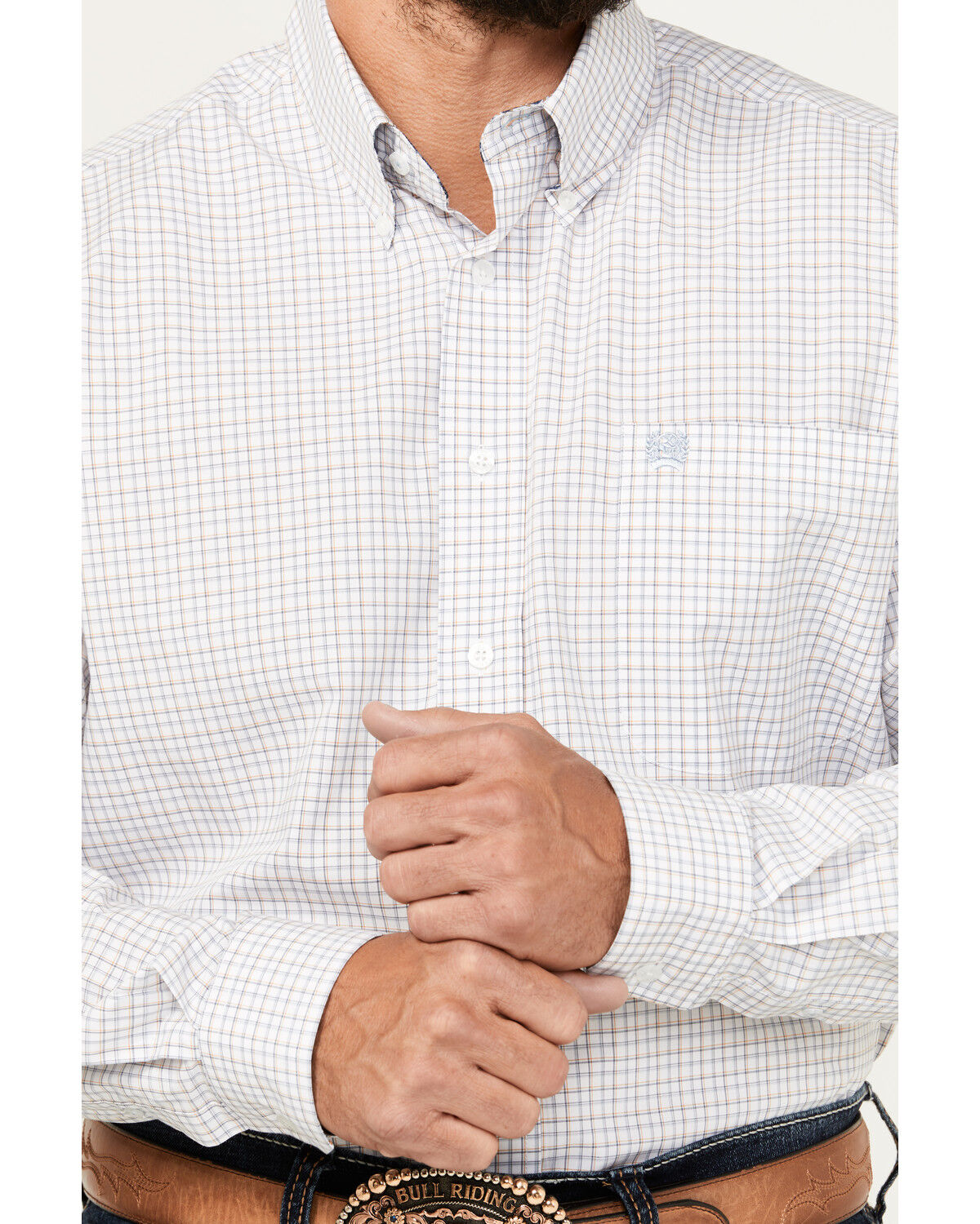 Cinch Men's Plaid Print Long Sleeve Button-Down Western