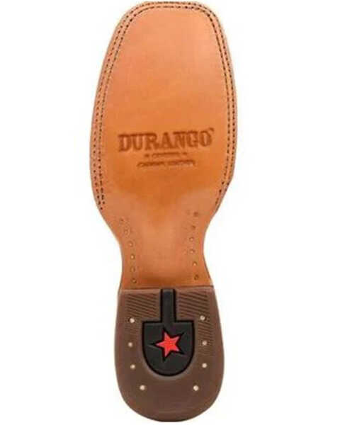 Image #7 - Durango Men's Arena Pro Exotic Caiman Skin Western Boots - Square Toe, Brown, hi-res