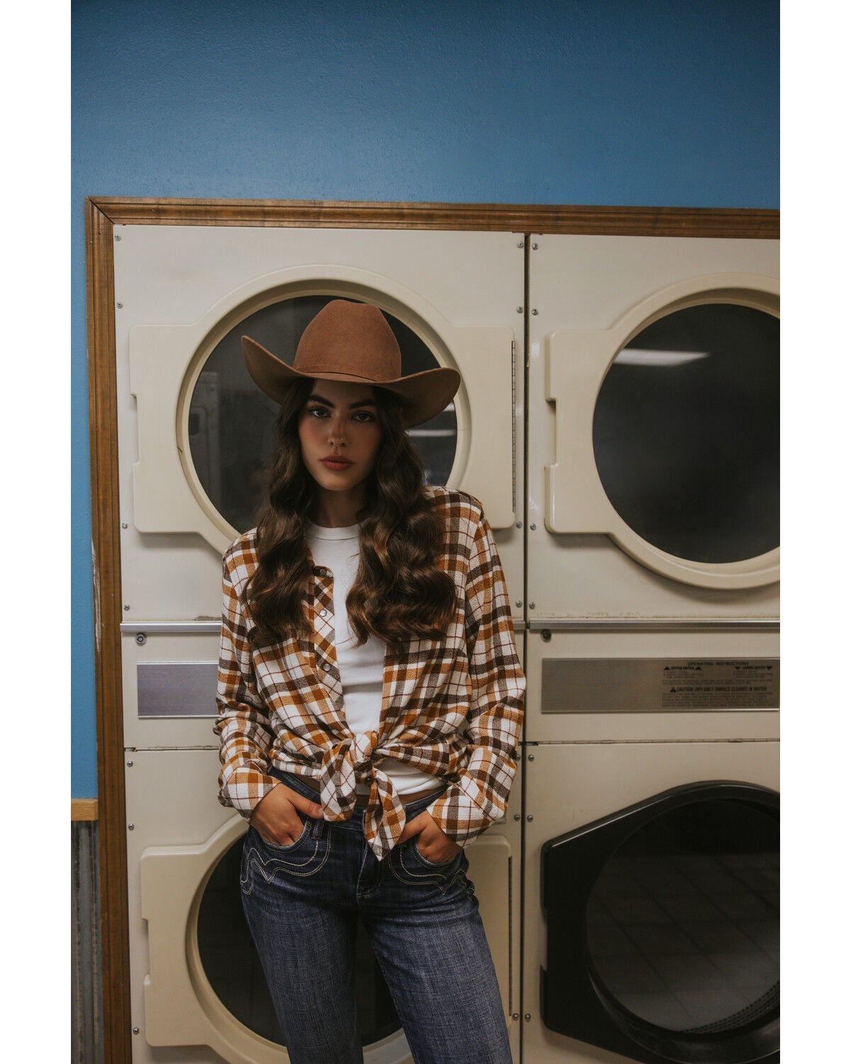 Idyllwind Women's Binkley Plaid Print Long Sleeve Pearl Snap Western Shirt, Lt Brown, hi-res