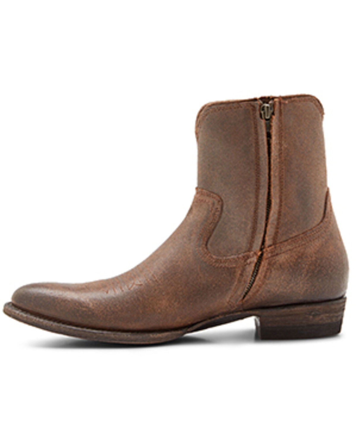 Image #3 - Frye Men's Austin Inside Zip Ankle Boots - Round Toe, Brown, hi-res