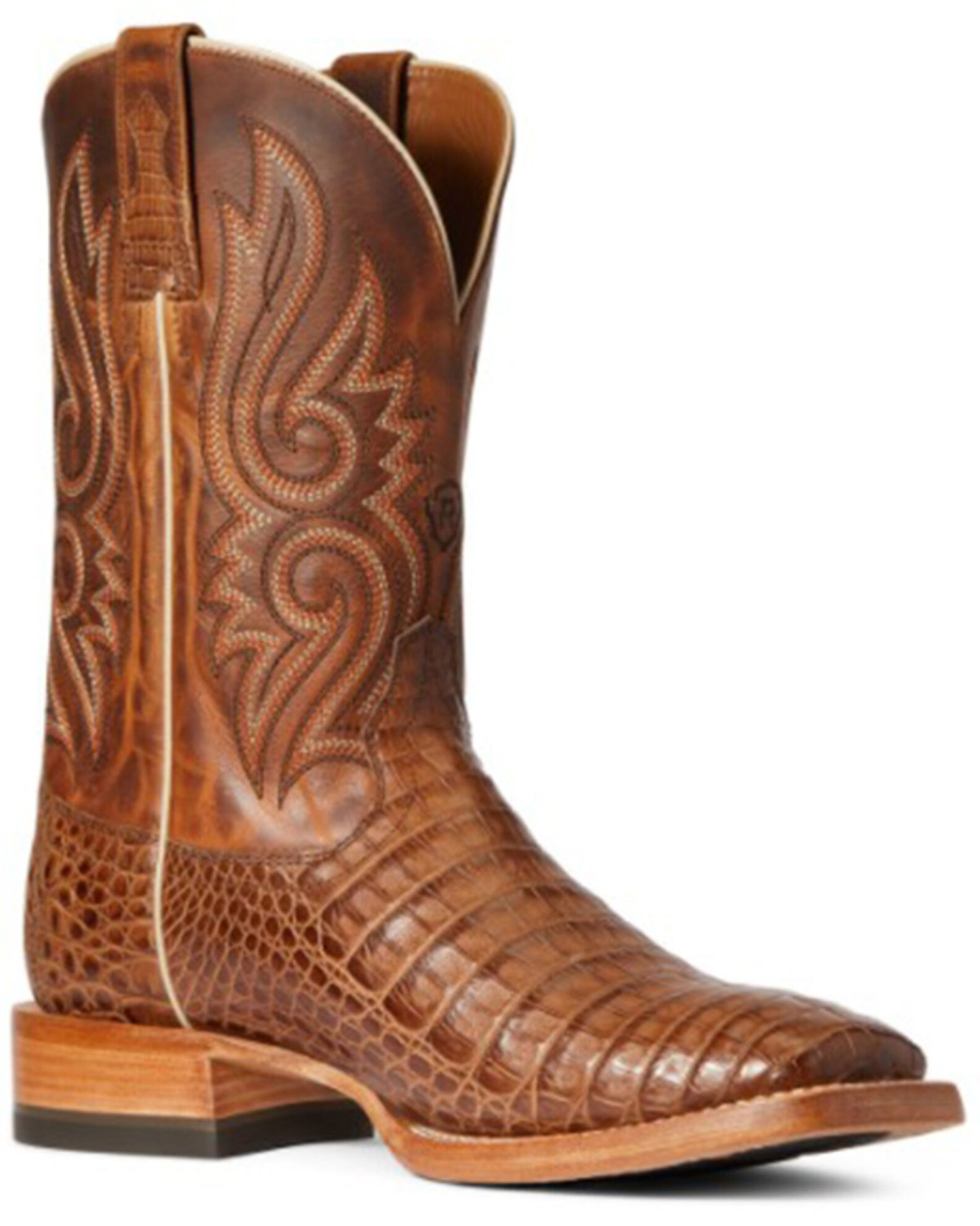 Ariat Men s Relentless Denton Caiman Belly Western Boots Natural