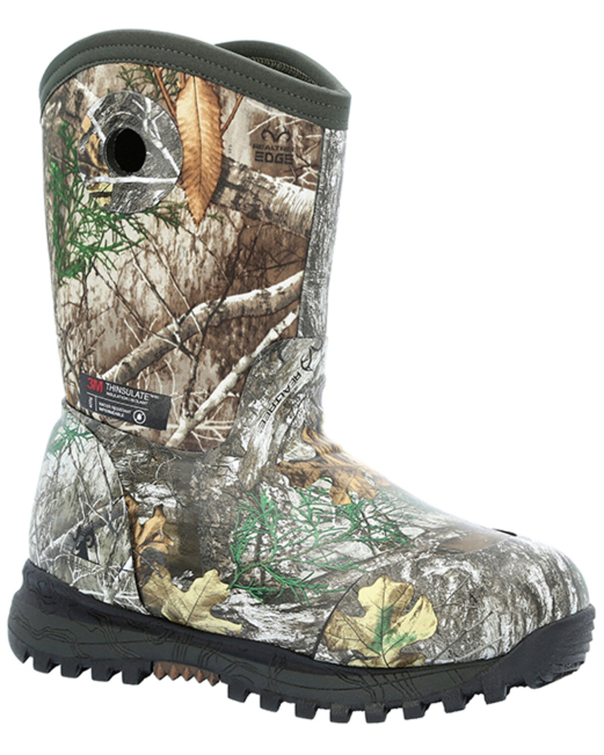 Image #1 - Rocky Boys' Spike Waterproof 400G Insulated Rubber Boots, Camouflage, hi-res
