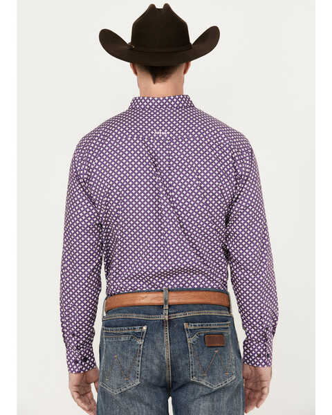 Image #4 - Ariat Men's Misael Floral Print Classic Fit Long Sleeve Button Down Western Shirt, Purple, hi-res
