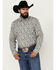 Image #1 - Moonshine Spirit Men's Strummin Floral Print Long Sleeve Snap Western Shirt, White, hi-res