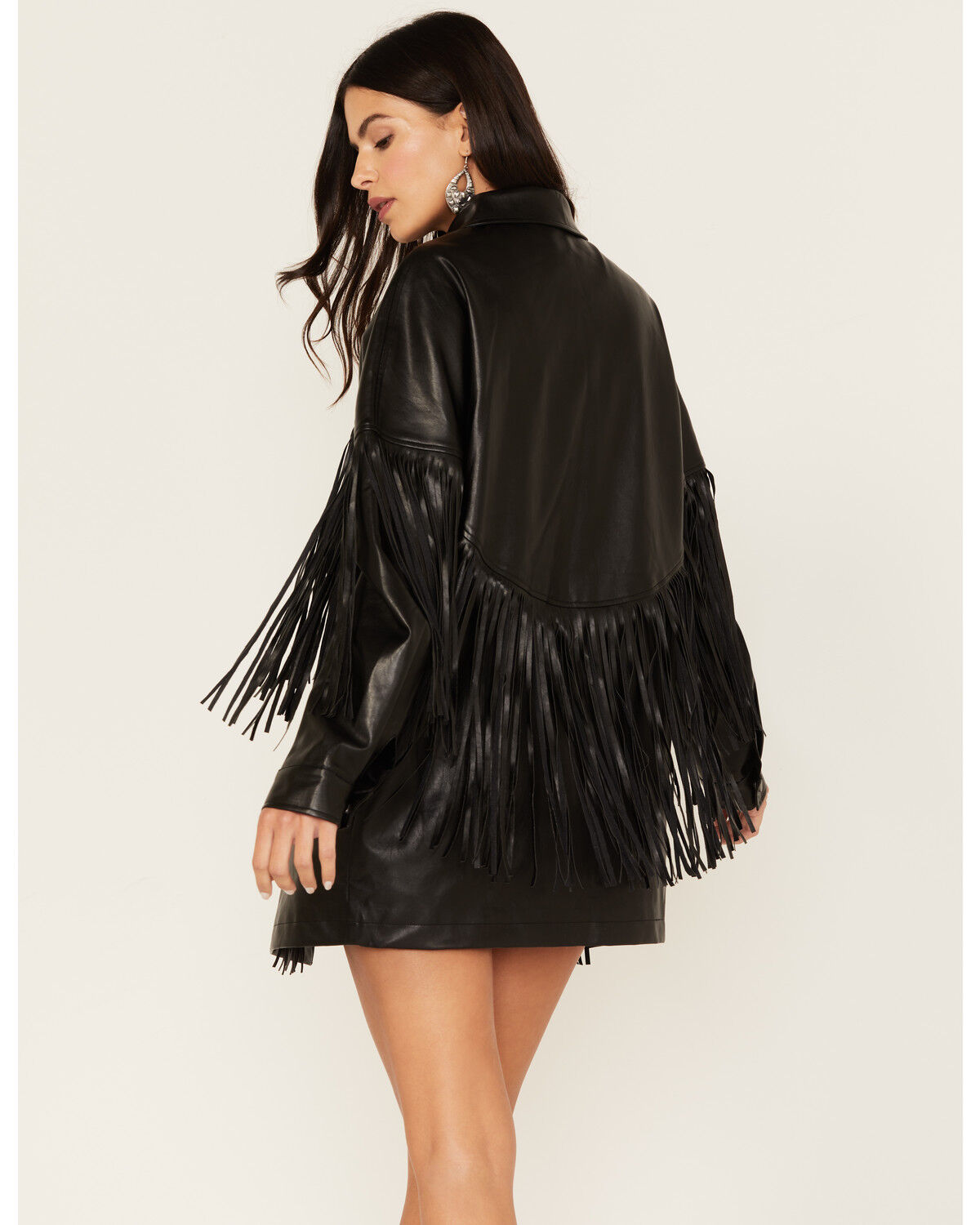 Image #4 - Sadie & Sage Women's Wild West Fringe Vegan Shacket, , hi-res