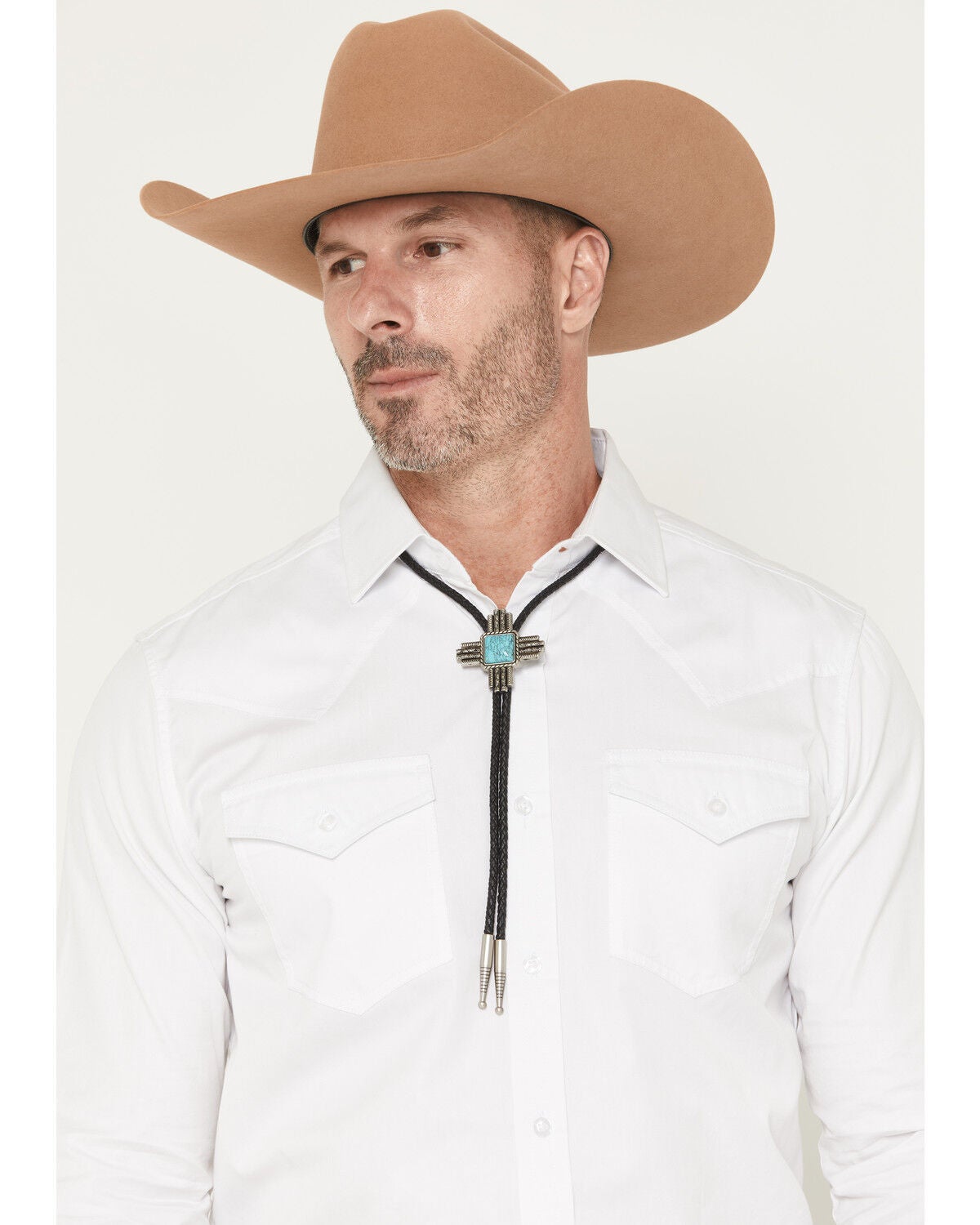 Image #1 - Cody James Men's Lars Cross Bolo Tie, Silver, hi-res