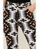 Ranch Dress'n Women's Full Del Rio Southwestern Print Super Flare Pants, Black, hi-res