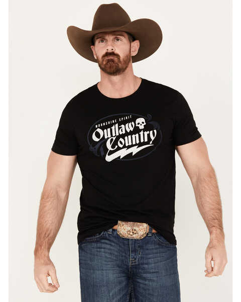 Image #1 - Moonshine Spirit Men's Country Bolt Short Sleeve Graphic T-Shirt, Black, hi-res