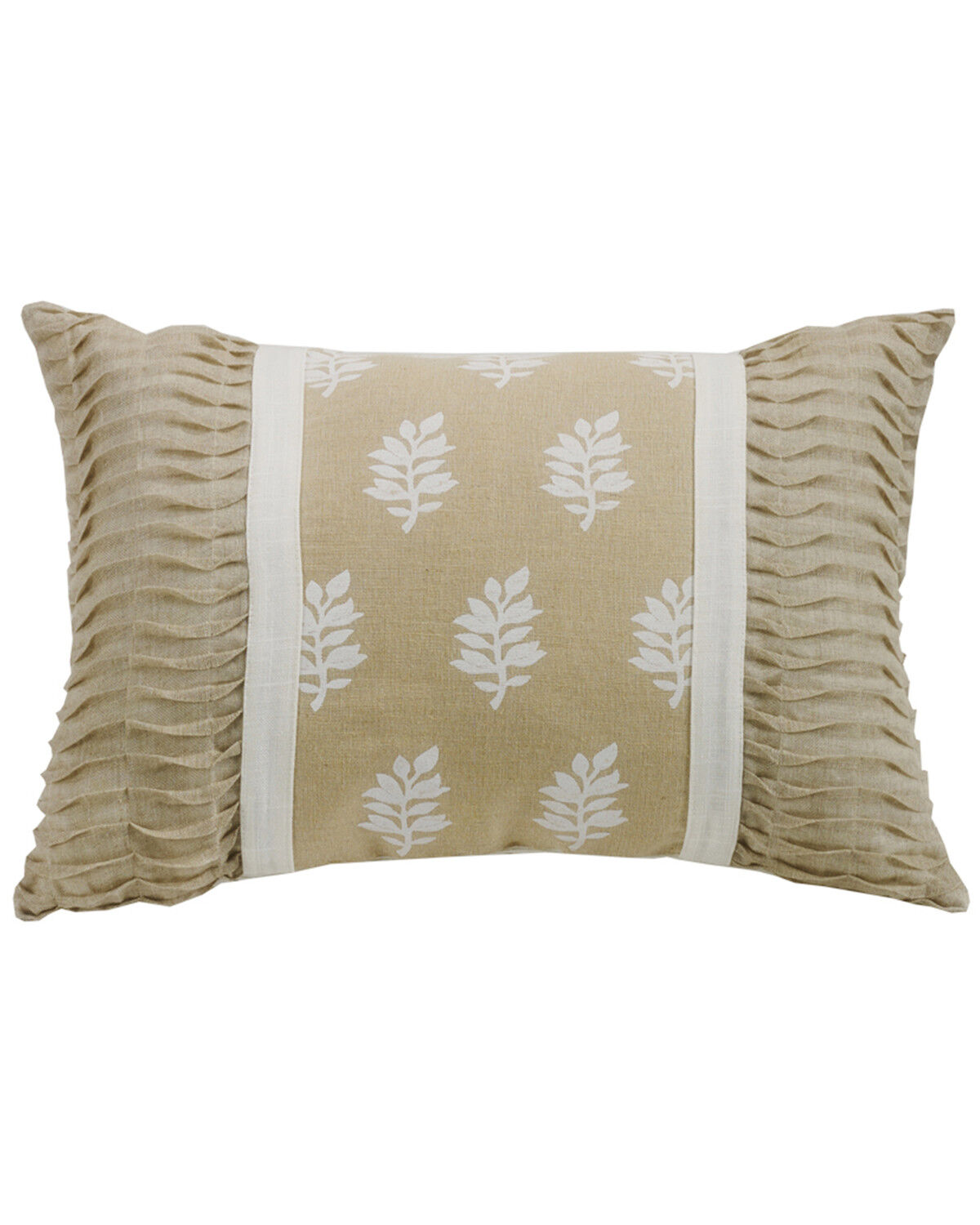 Image #1 - HiEnd Accents Oblong Rouching Ends Pillow, Cream, hi-res
