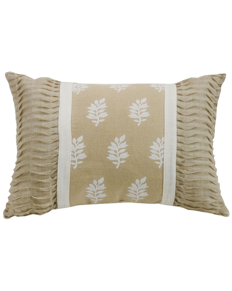 HiEnd Accents Cream Newport Oblong Pillow with Rouching Ends, Cream, hi-res
