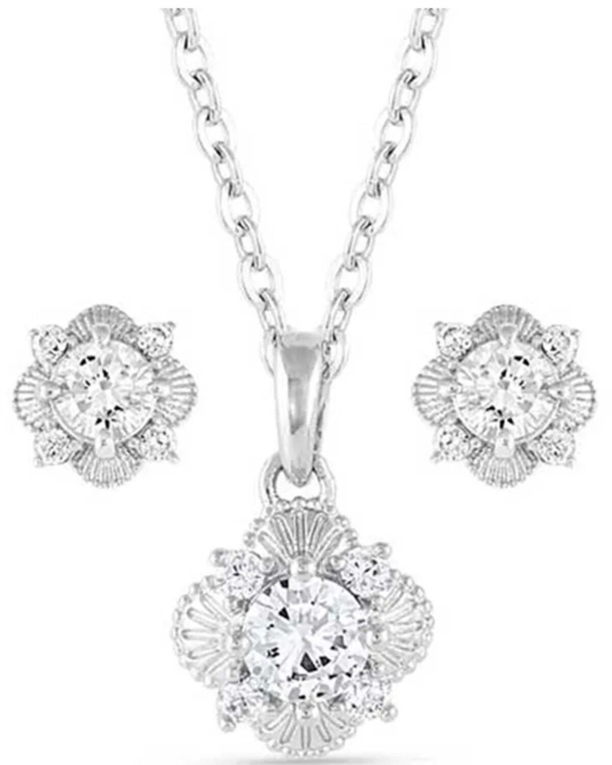 Montana Silversmiths Women's Making Memories Crystal Jewelry Set - 2 Piece, Silver, hi-res