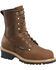 Image #1 - Carolina Men's 8" Waterproof Logger Boots - Round Toe, Brown, hi-res