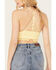 Image #4 - Fornia Women's Halter Lace Trim Bralette, Yellow, hi-res