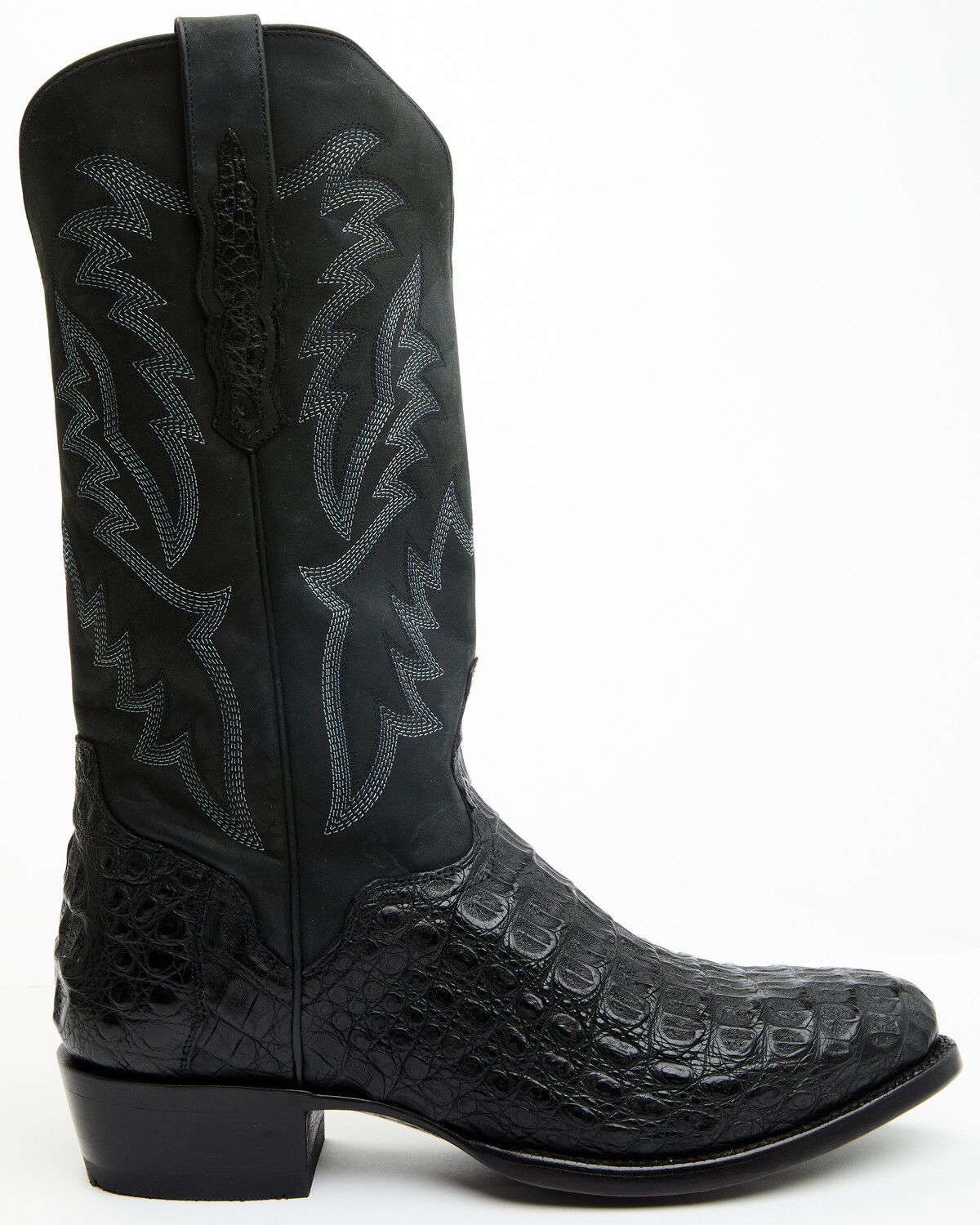 Image #2 - El Dorado Men's Exotic Caiman Western Boots - Round Toe, Black, hi-res