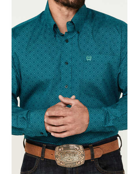 Image #3 - Cinch Men's Geo Print Long Sleeve Button-Down Western Shirt, , hi-res